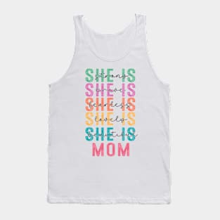 She Is MOM Retro Mother Day Tank Top